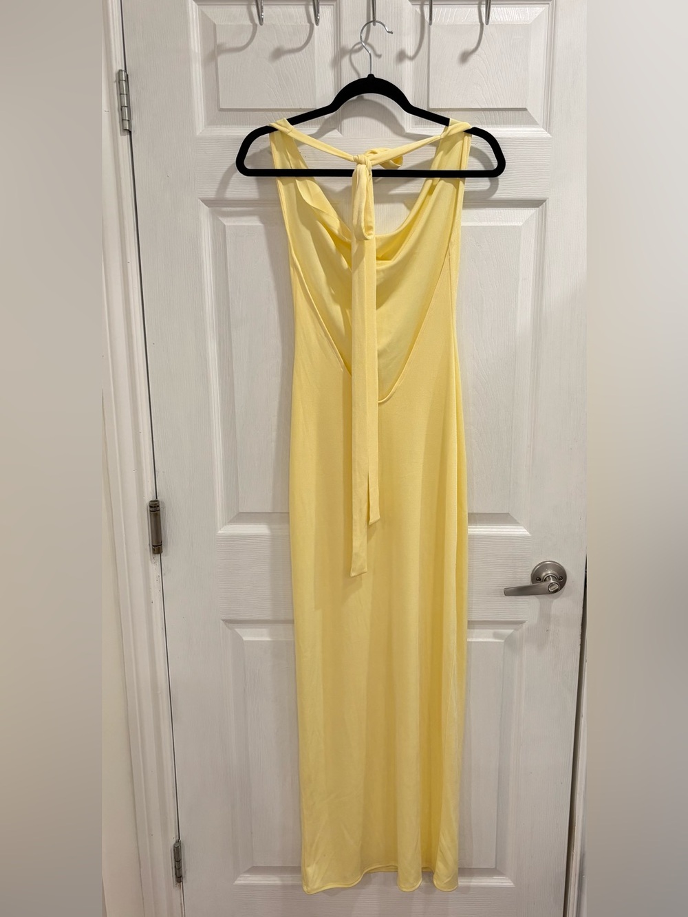 437 Maxi Yellow Halter Open Back Dress - Picture 6 of 10